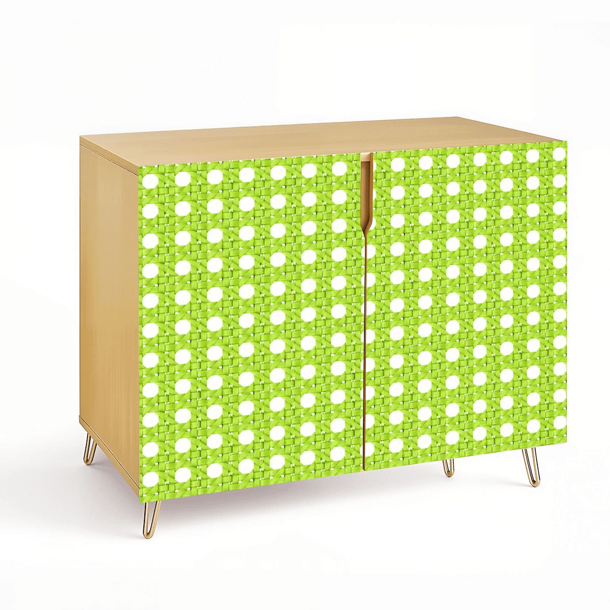 Limoncello Vintage Cane Mahjong Accessories Storage Cabinet - Splash Of Mahj And Color Co.