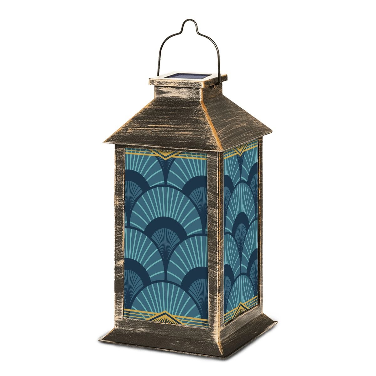 Art Deco Blue Solar Lantern - Splash of Color Co.