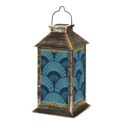 Art Deco Blue Solar Lantern - Splash of Color Co.