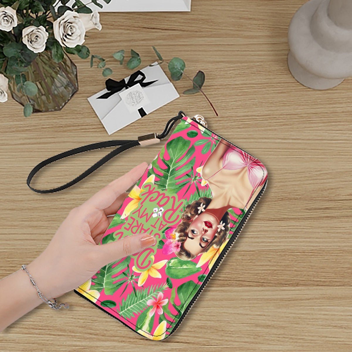 Funny Mahjong, Don't Stare At My Rack Clutch Wristlet Wallet for Women - Splash of Color Co.