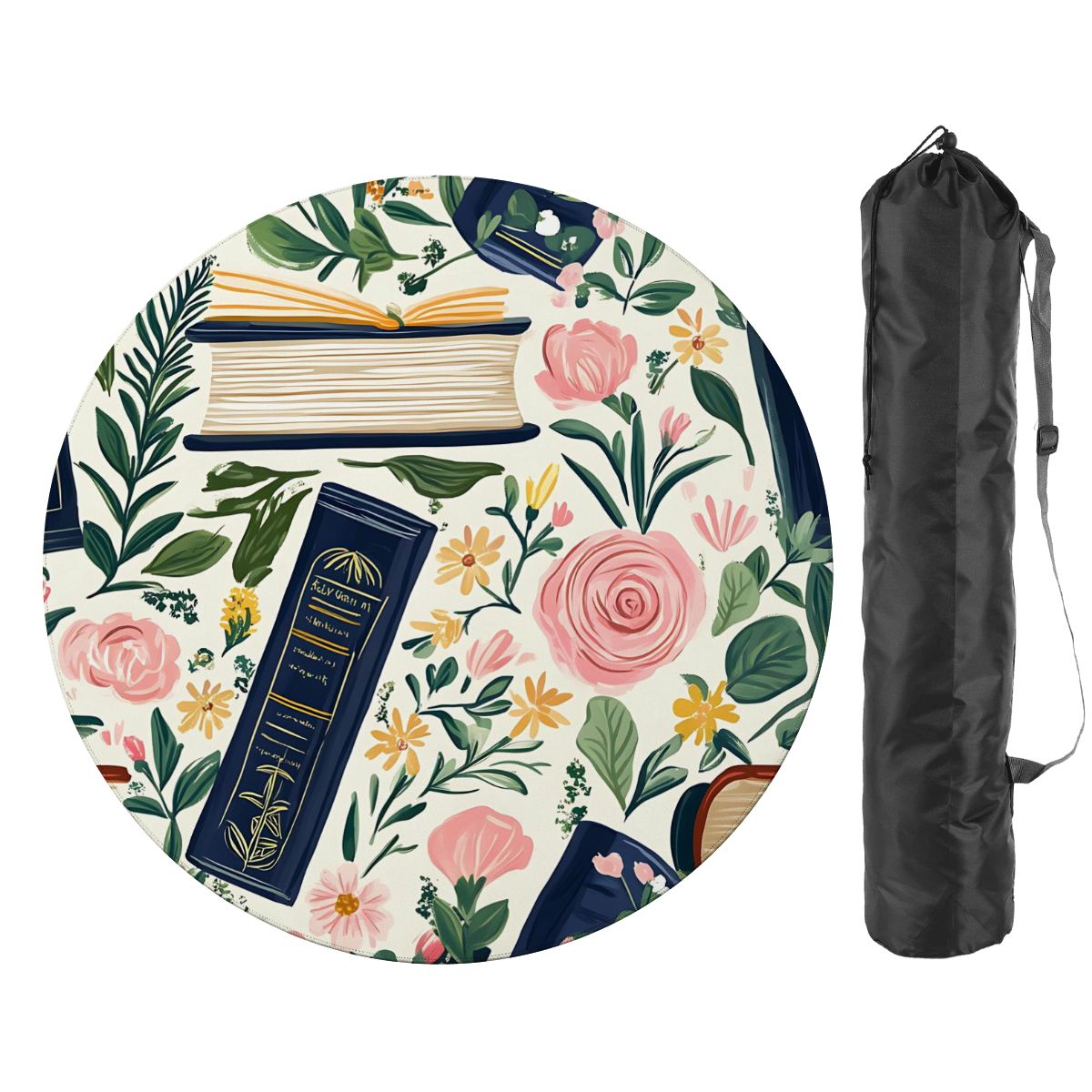 Books And Nooks Round Mahjong Mat