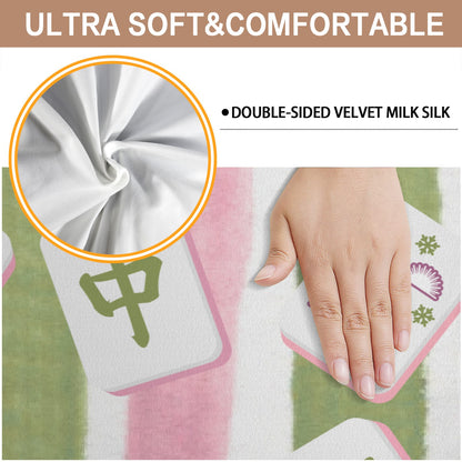 Mahjong Seat Covers, Pink Green Striped Chair Covers