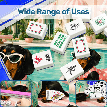 Dachshund Mahjong Mat — Poolside Doxies Modernist Design