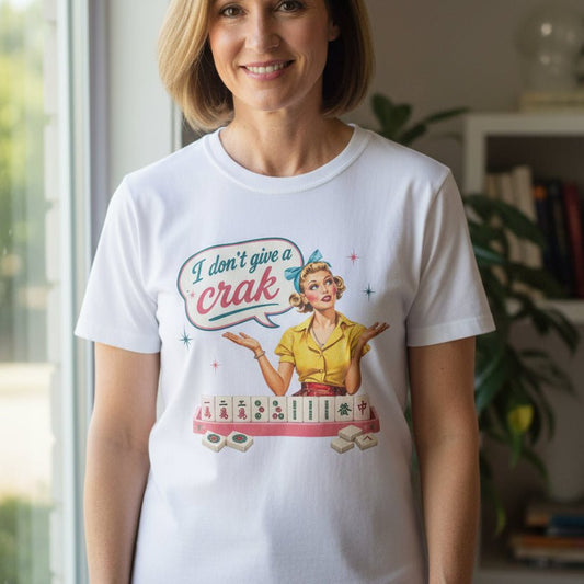 I Don’t Give a Crak Funny Mahjong T-Shirt - Splash Of Mahj And Color Co.