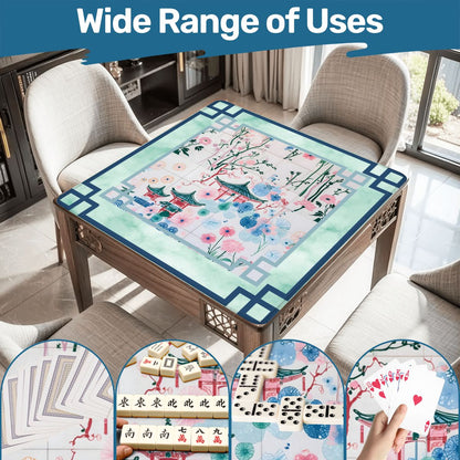 Mahjong Jade Whisper Watercolor Mahj Mat - Splash of Color Co.