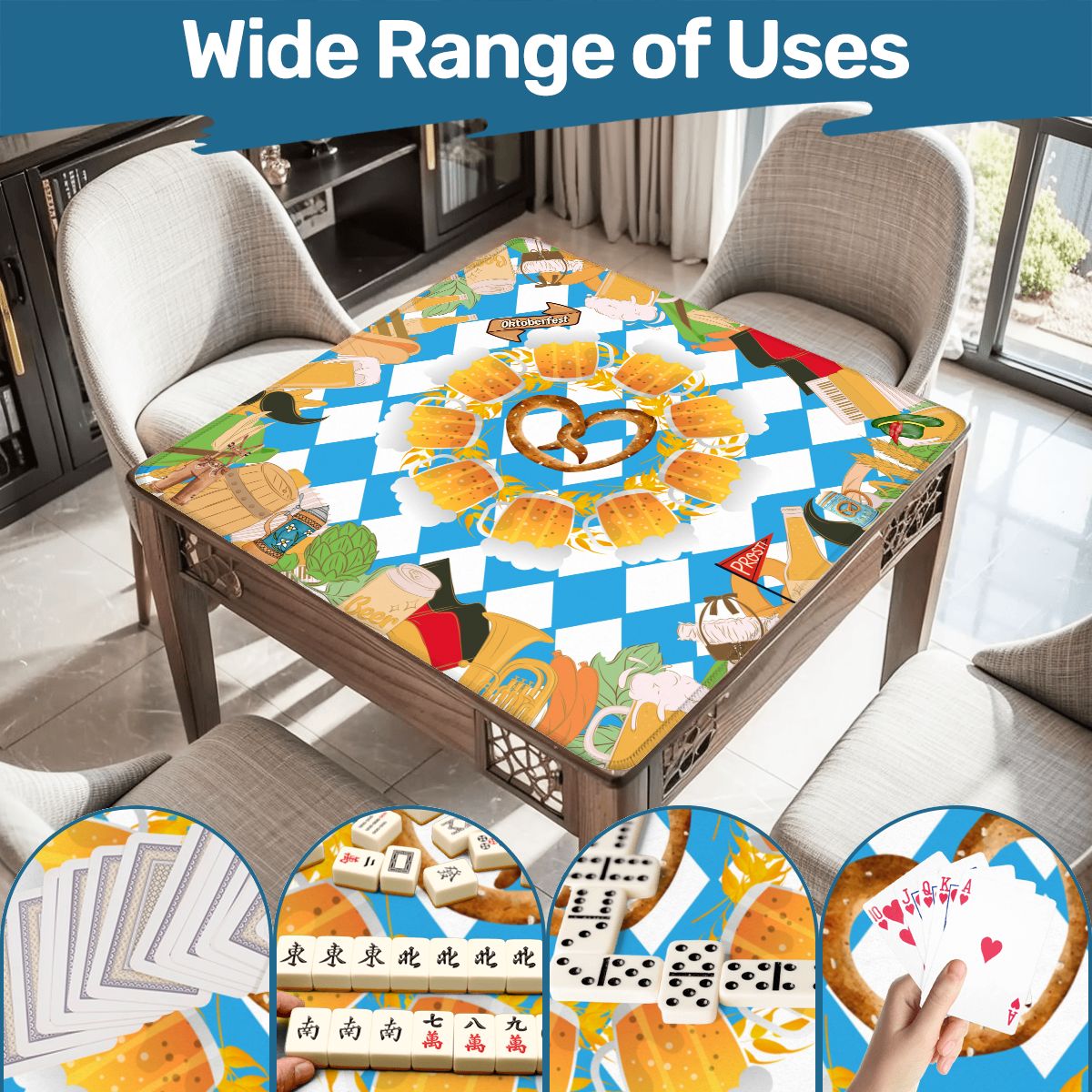 Pretzels, Pungs & Pilsner Oktoberfest Mahjong Mat - Splash of Color Co.