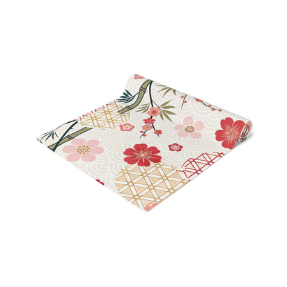 Asian Inspired Mahjong Elegant Floral Table Runner for Dining, Perfect Gatherings, Mahj Parties Weddings, Holidays, and Special Occasions