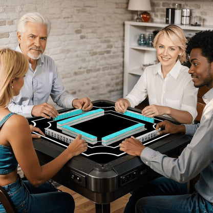 Plain And Simple Minimalist Black Mahjong Mat - Splash of Color Co.