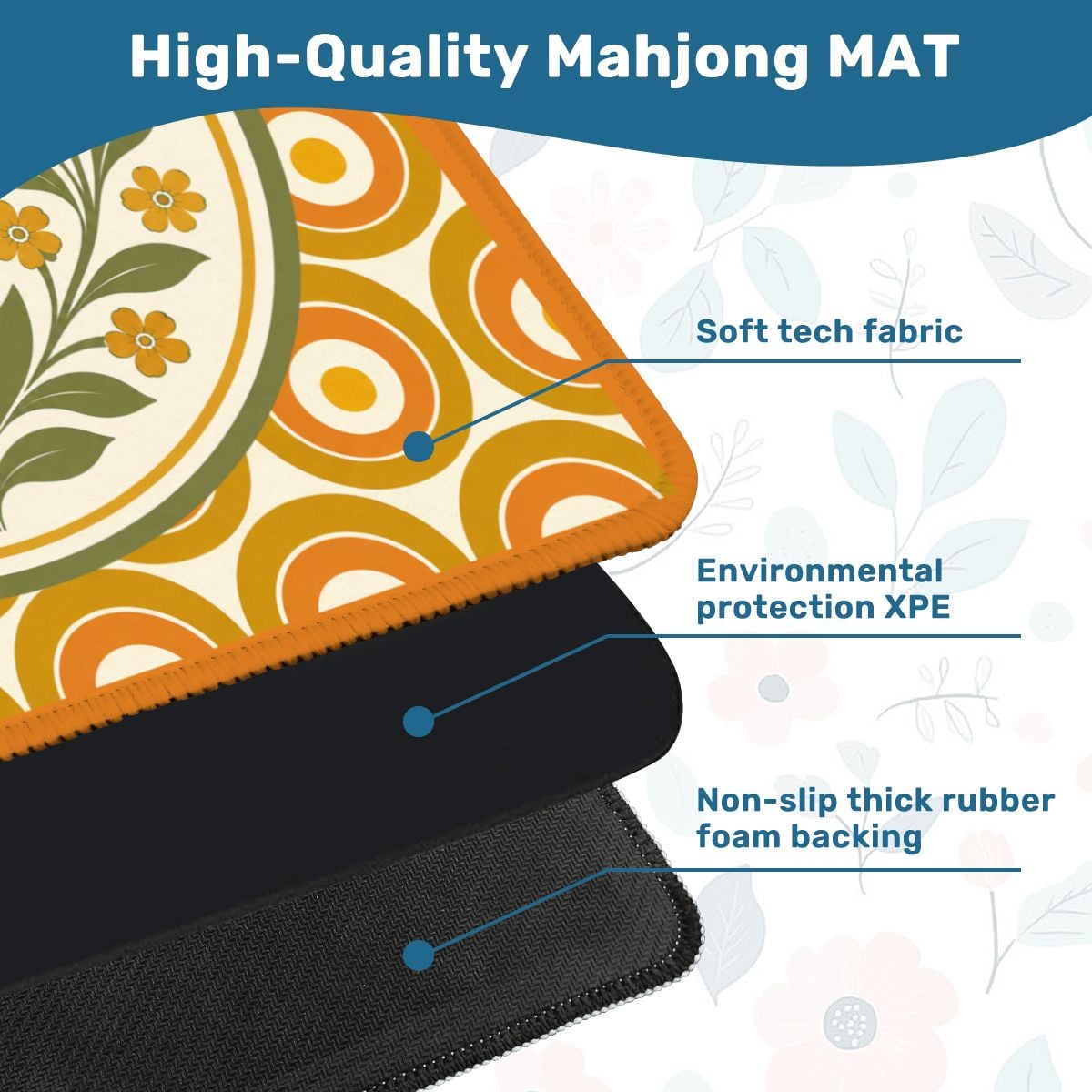 Nostalgic Floral Garden Party Mahjong Mat