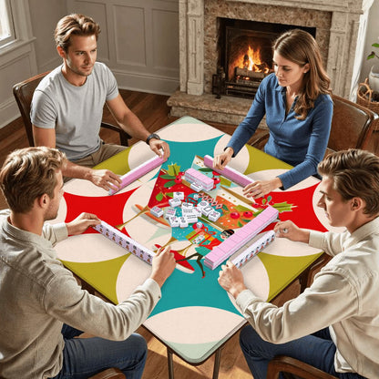 Cocktail Hour At The Merry And Bright Christmas Mahjong Mat