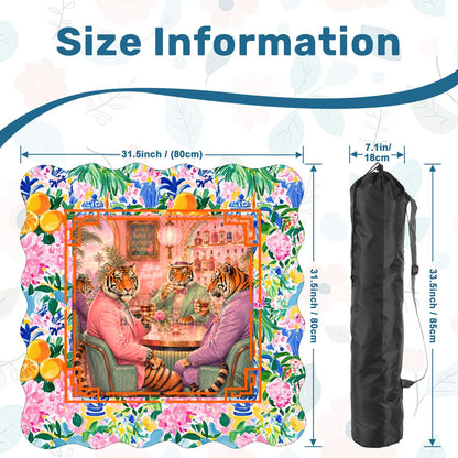 Bourbon And Tigers Oh My Chinoiserie Scalloped Mahjong Mat - Splash of Color Co.