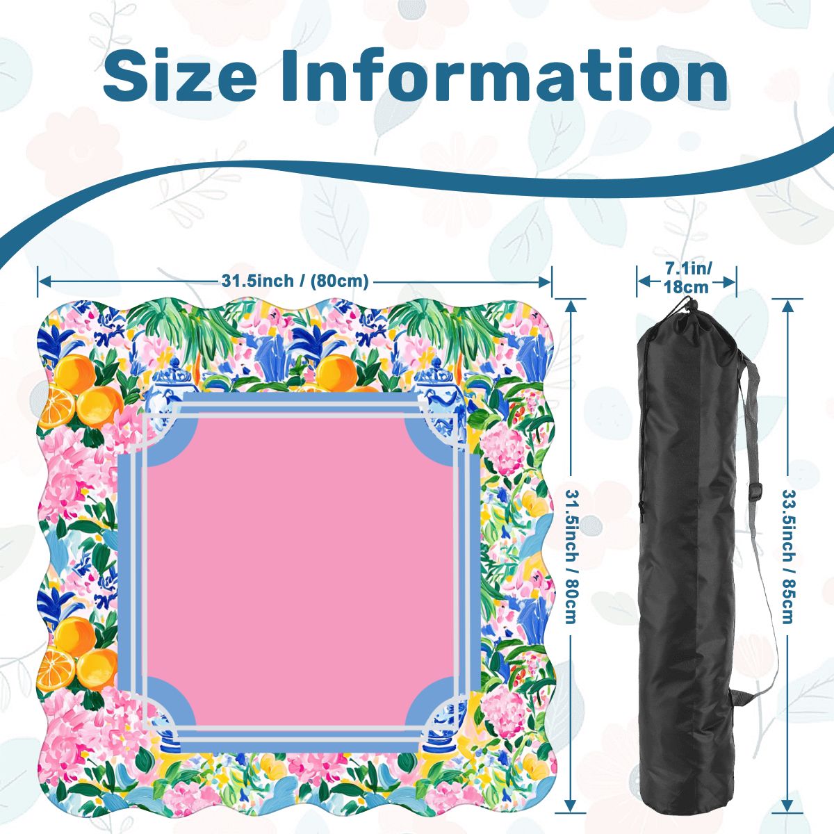 Floral Chinoiserie Preppy Pastel Scalloped Mahjong Mat - Splash of Color Co.