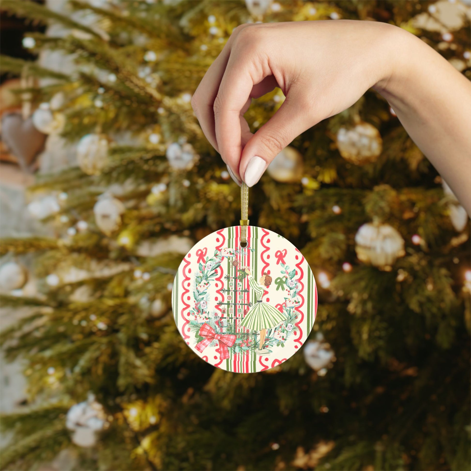 Mahjong Christmas Ornament, Books Nooks And Mahj Glass Ornament - Splash of Color Co.