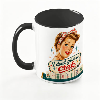 Funny Mahjong Mug, I Don't Give A Crak Large Colorful Mug (15oz)