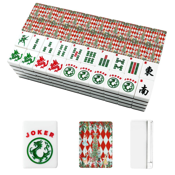 The Nutcracker Red Harlequin Christmas American Mahjong Tiles And Carry Case Bundle Set - Splash of Color Co.