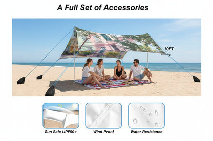 Charleston South Carolina Rainbow Row Beach Canopy - Splash of Color Co.