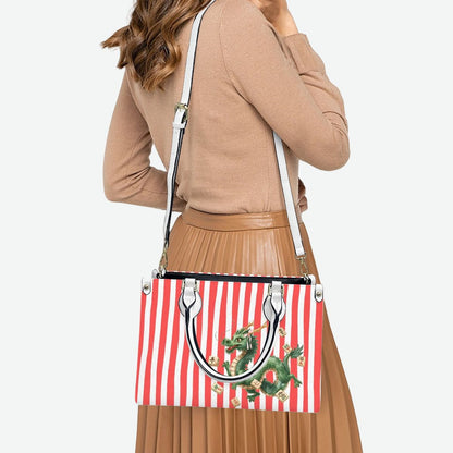 Summer Dragon Preppy Coral Striped Handbag/Shoulderbag