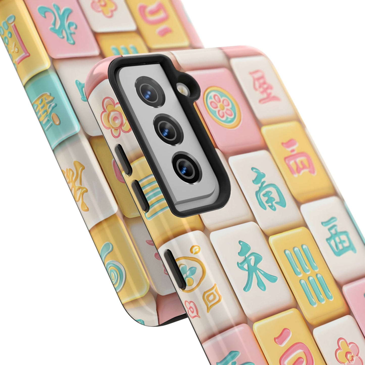 Pastel Mahjong Tile Phone Case | Cute Asian Game Pattern, Durable Protective Case - Splash of Color Co.