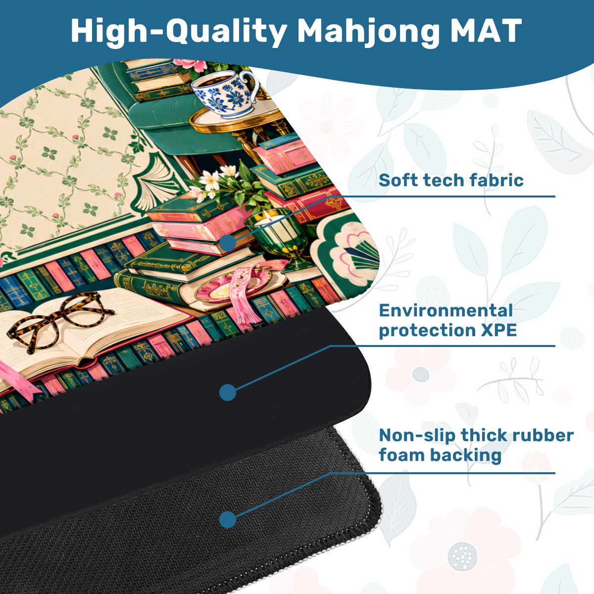 Mahj Between the Lines Book Lover Mahjong Mat