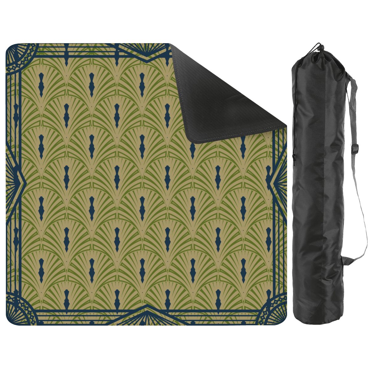 Art Deco Green And Blue Mahjong Mat  26x26