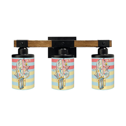 Nautical Sardine Tinned Fish Floral Modern Beach House, Lake House Vanity Light Fixture