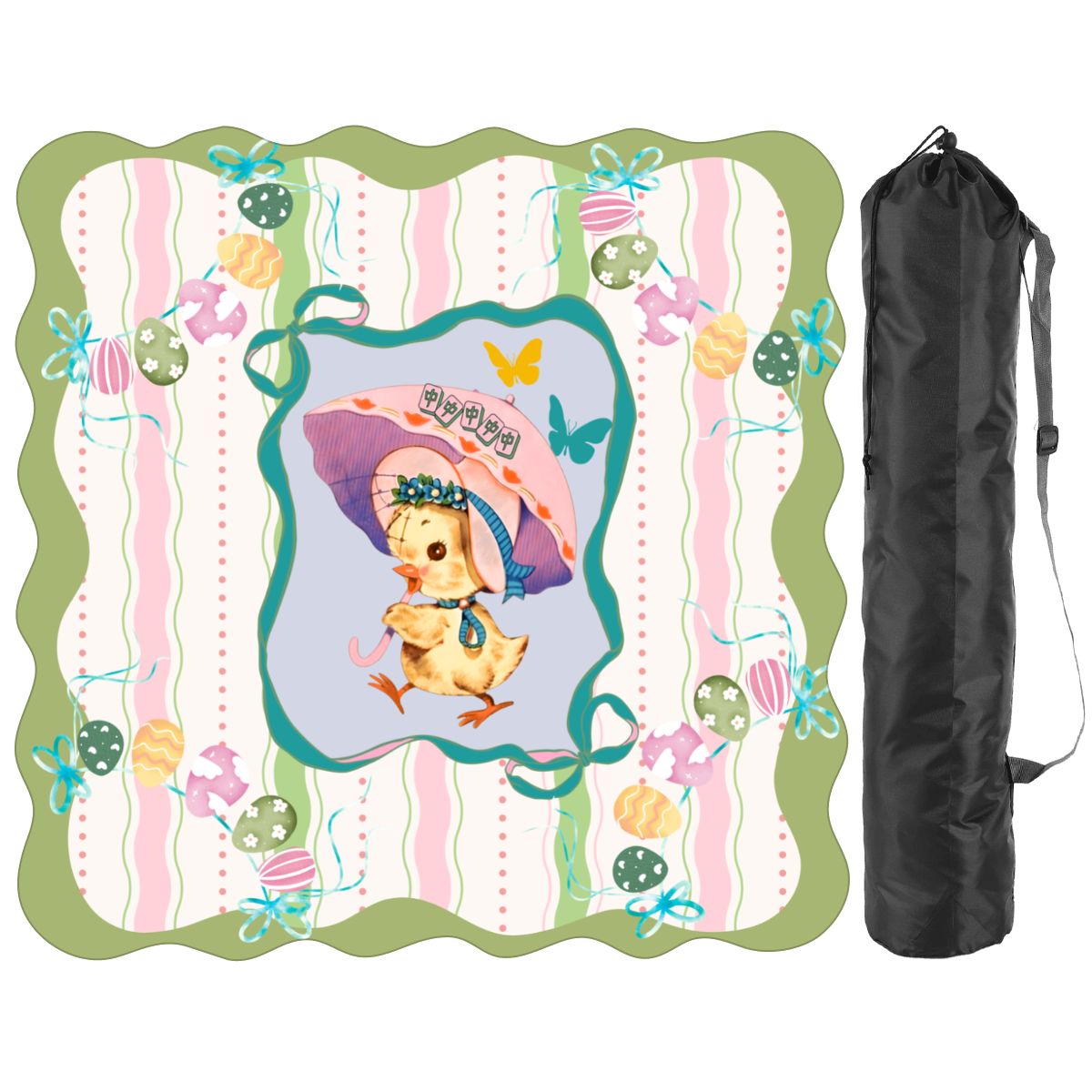 Spring Easter Chic Scalloped Mahjong Mat - Splash of Color Co.