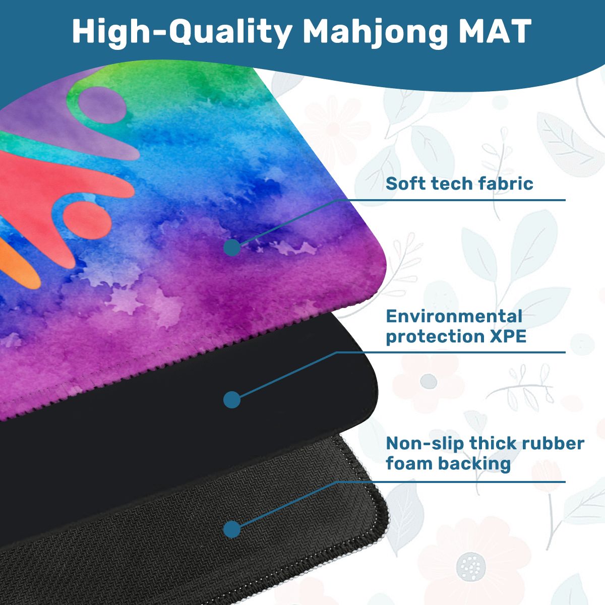 LGBTQ Rainbow Tie Dye Mahjong Mat