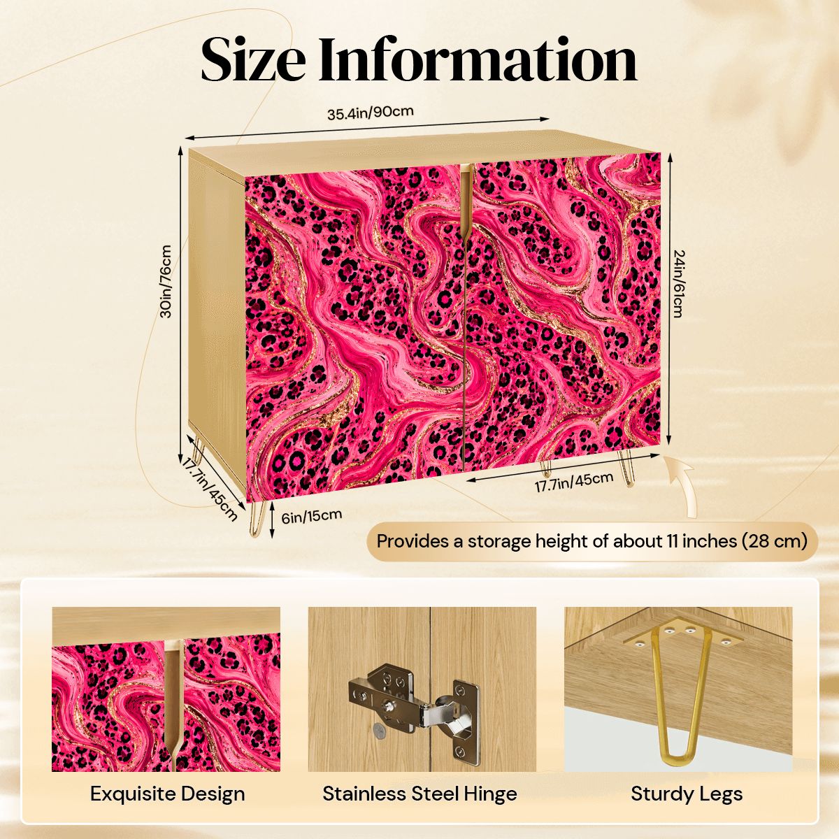 Hot Pink Leopard Print Mahjong Tiles And Accessories Sideboard Credenza - Splash Of Mahj And Color Co.