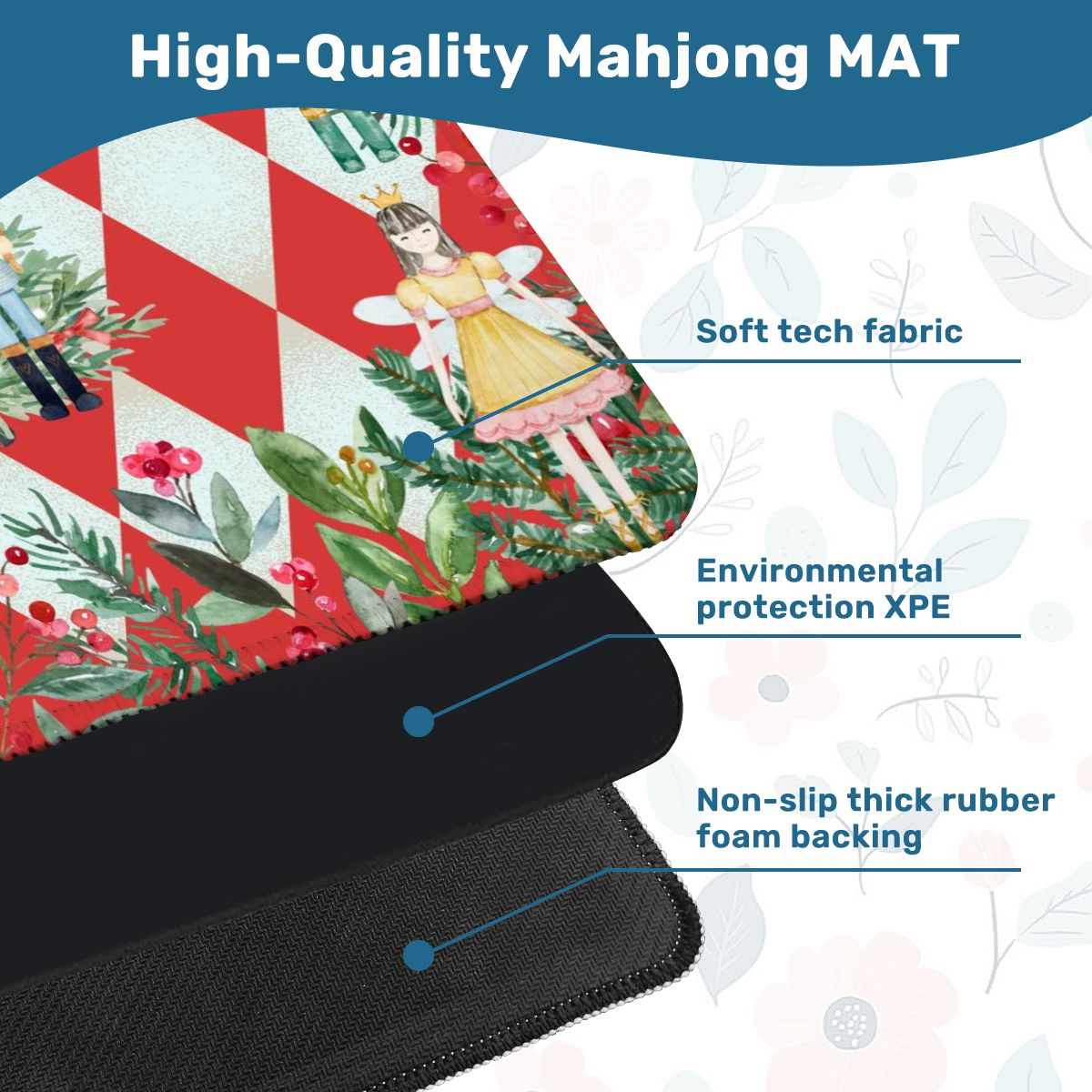 Nuttier Than A Nutcracker Christmas Mahjong Mat - Splash Of Mahj And Color Co.