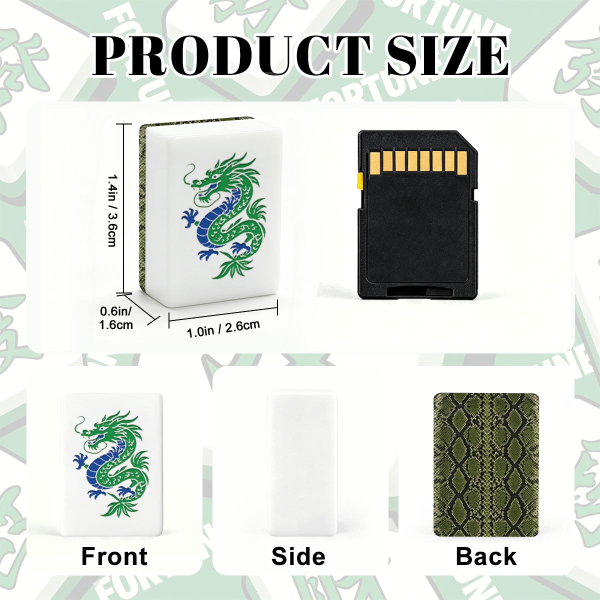 Snake Skin Green Chinoiserie American Mahjong Tiles And Carry Case