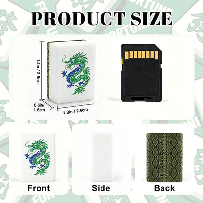 Snake Skin Green Chinoiserie American Mahjong Tiles And Carry Case
