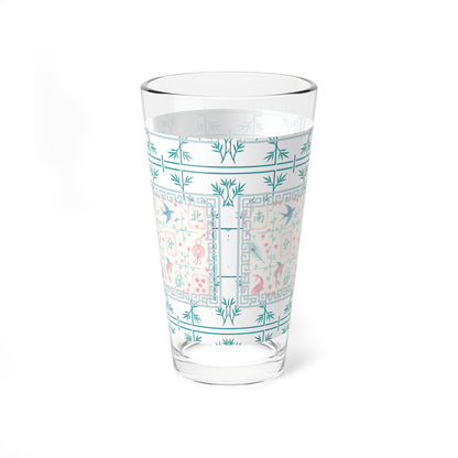 Mahjong Drinkware, Pastel Tiles, Charming Mixing Glass, 16oz – Vintage Floral Design, Perfect Mahjong Gift