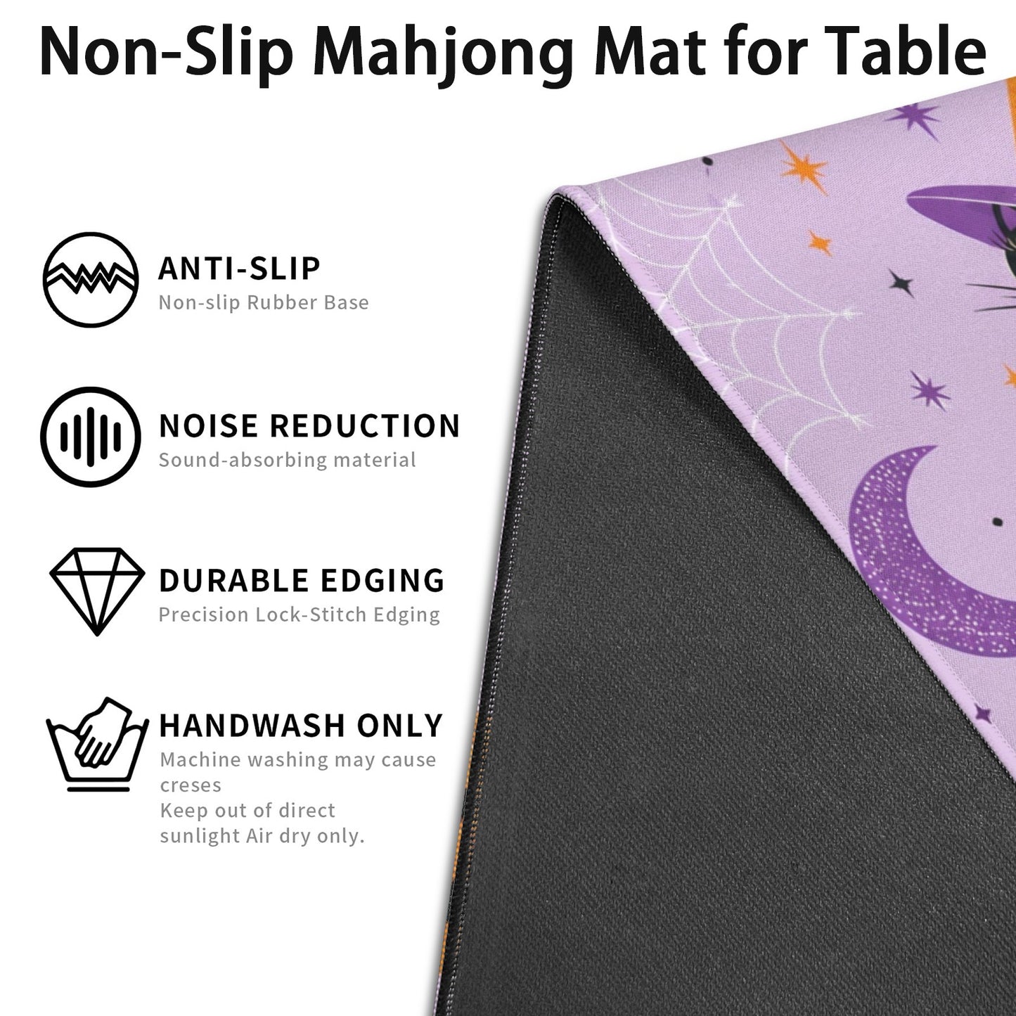 Pumpkin Kitties Purple And Orange Halloween Mahjong Mat