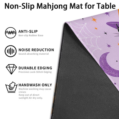 Pumpkin Kitties Purple And Orange Halloween Mahjong Mat