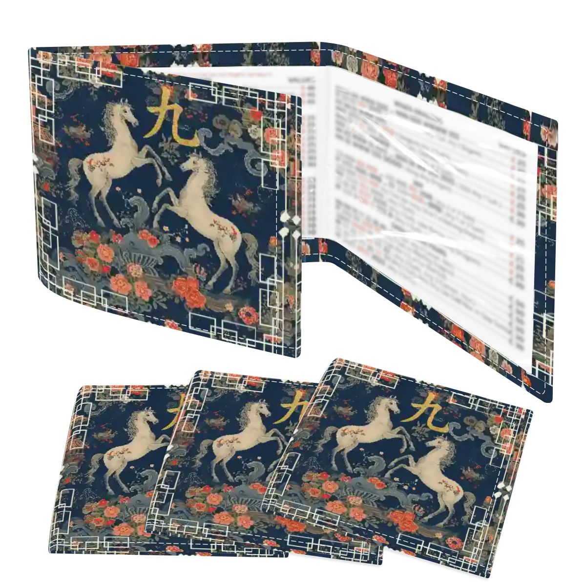 Year Of The Fire Horse 2026 4 Mahjong Card Holder with Line Finder - Splash of Color Co.
