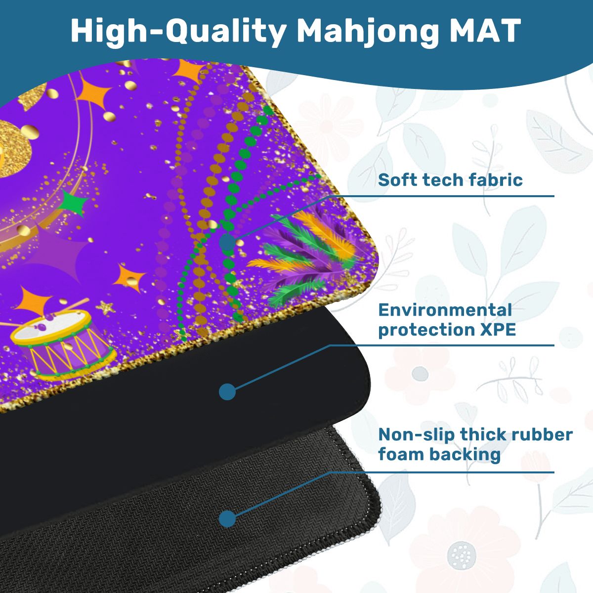 Mardi Gras Mahjong On Bourbon Street Carnival Glitz Mahjong Mat - Splash of Color Co.