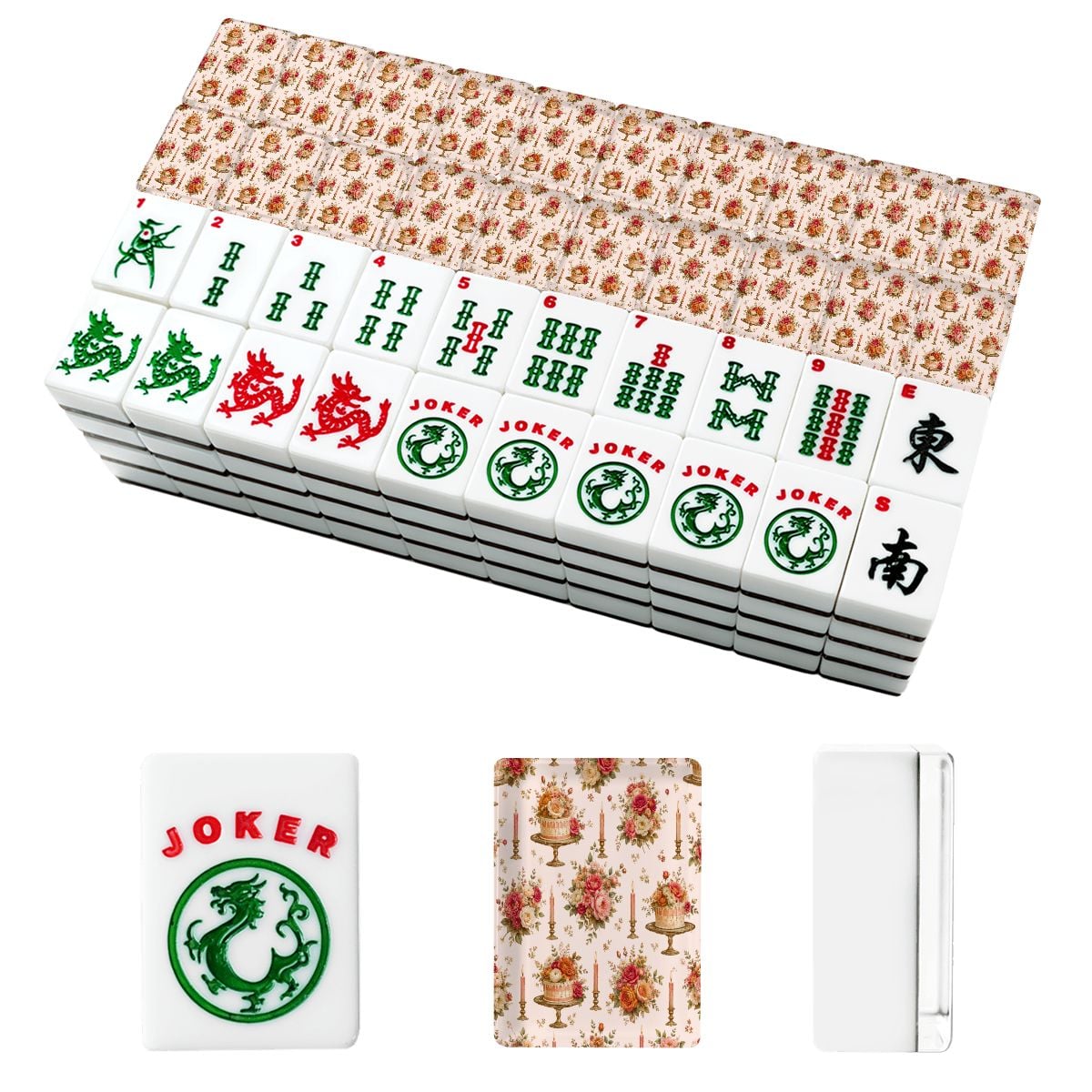 Victorian Birthday Cake And Candles American Mahjong Tiles And Carry Case