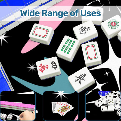 Sky Rockets In Flight, Black Modern Mahjong Mat - Splash of Color Co.