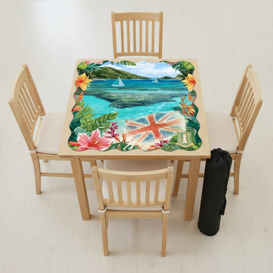 Scalloped Mahjong Mat British Virgin Islands Tropical Mahj Vacation - Splash of Color Co.