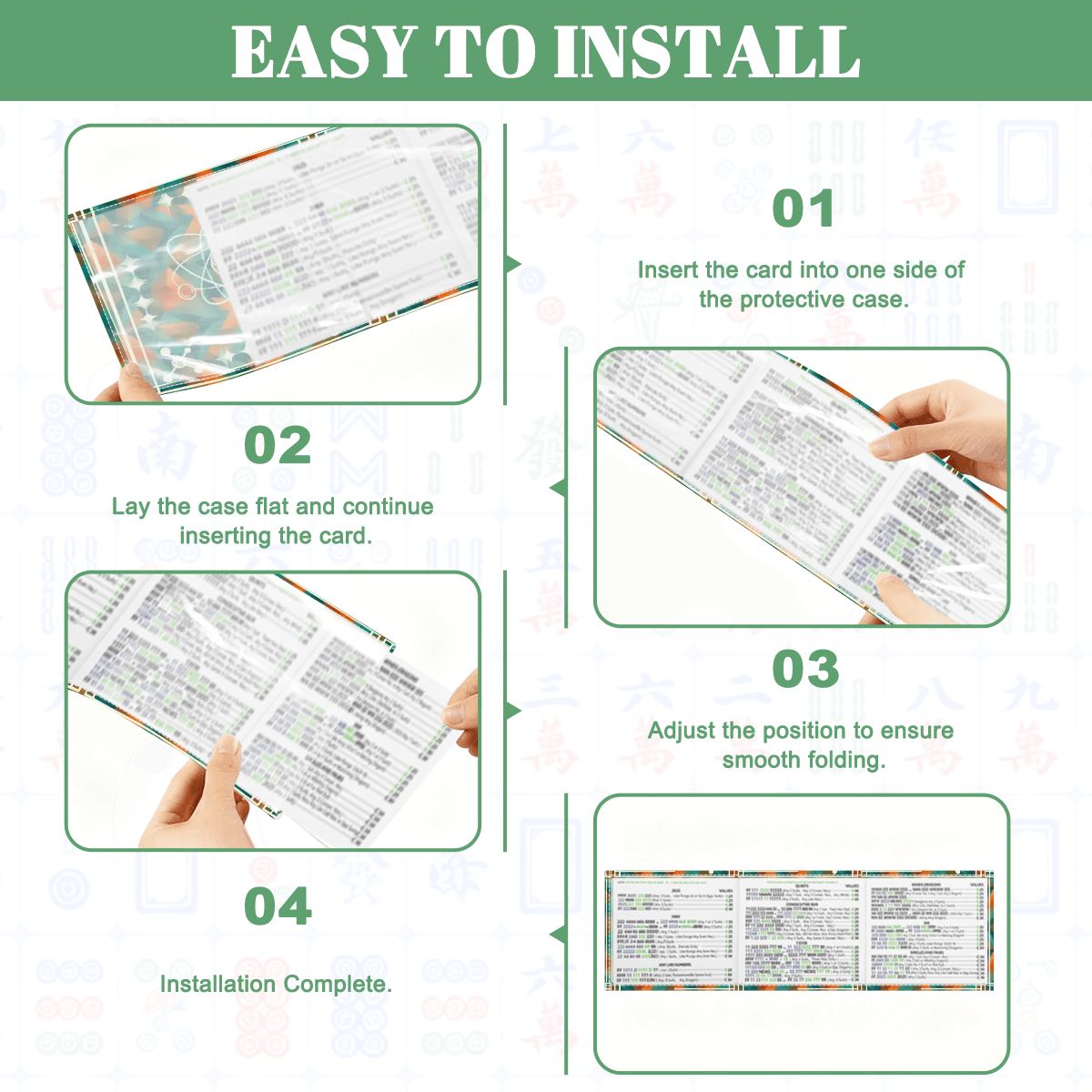 Super Sonic Atom Modern Orange Teal 4 Mahjong Card Holder with Line Finder - Splash of Color Co.