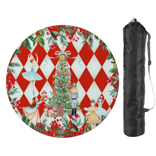 Harlequin Christmas Nutcracker Round Mahjong Mat