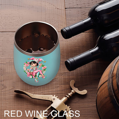 Mahjie The Mascot Egg Shaped Wine Tumbler - Splash Of Mahj And Color Co.