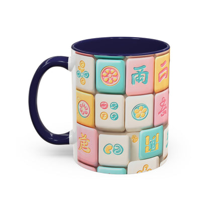 Pastel Mahjong Tile Pattern Mug | Accent Coffee Mug - Splash of Color Co.