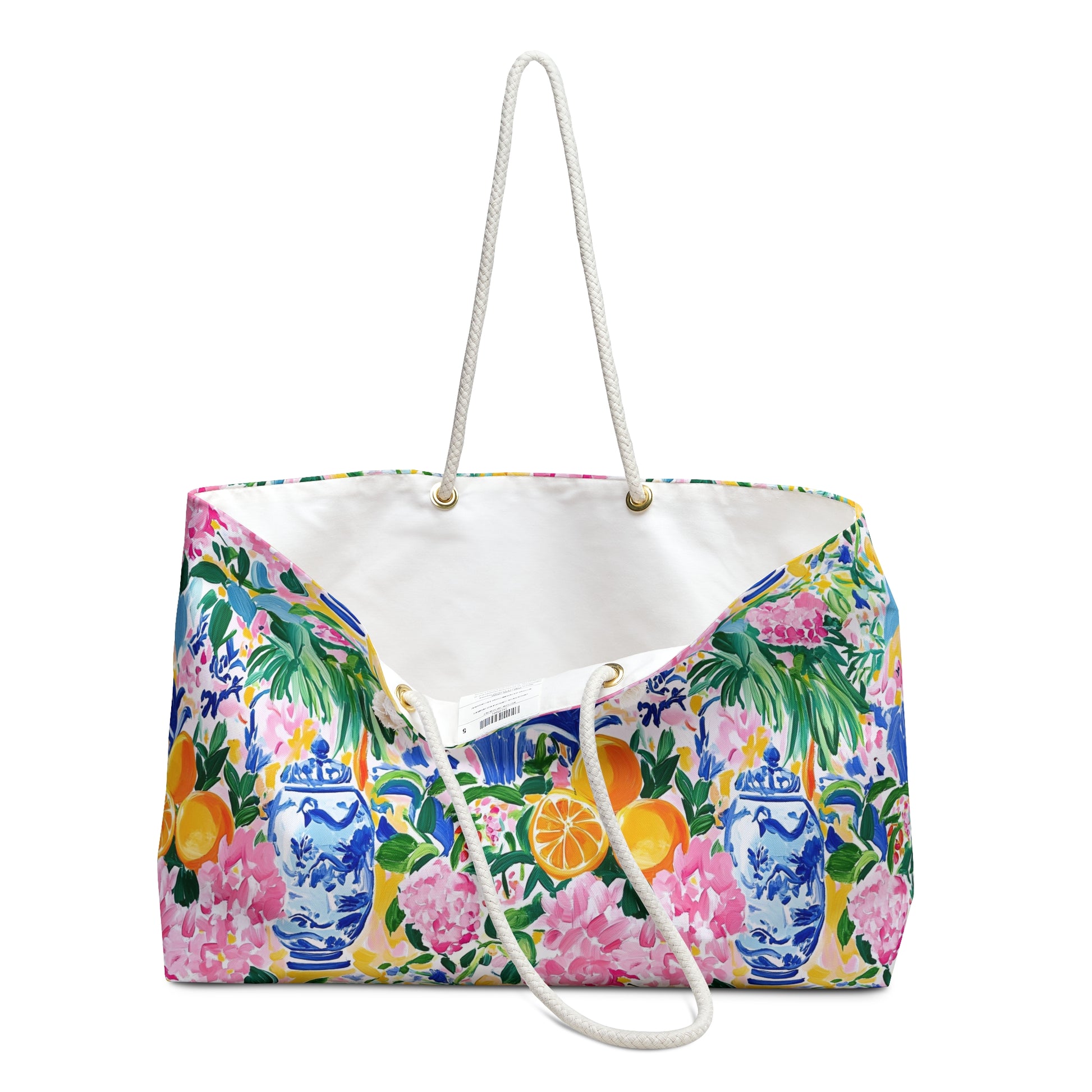 Chinoiserie Floral Mahjong Tiles Tote Bag - Splash of Color Co.