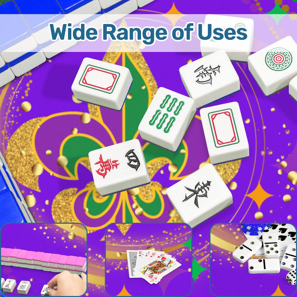 Mardi Gras Mahjong On Bourbon Street Carnival Glitz Mahjong Mat - Splash of Color Co.