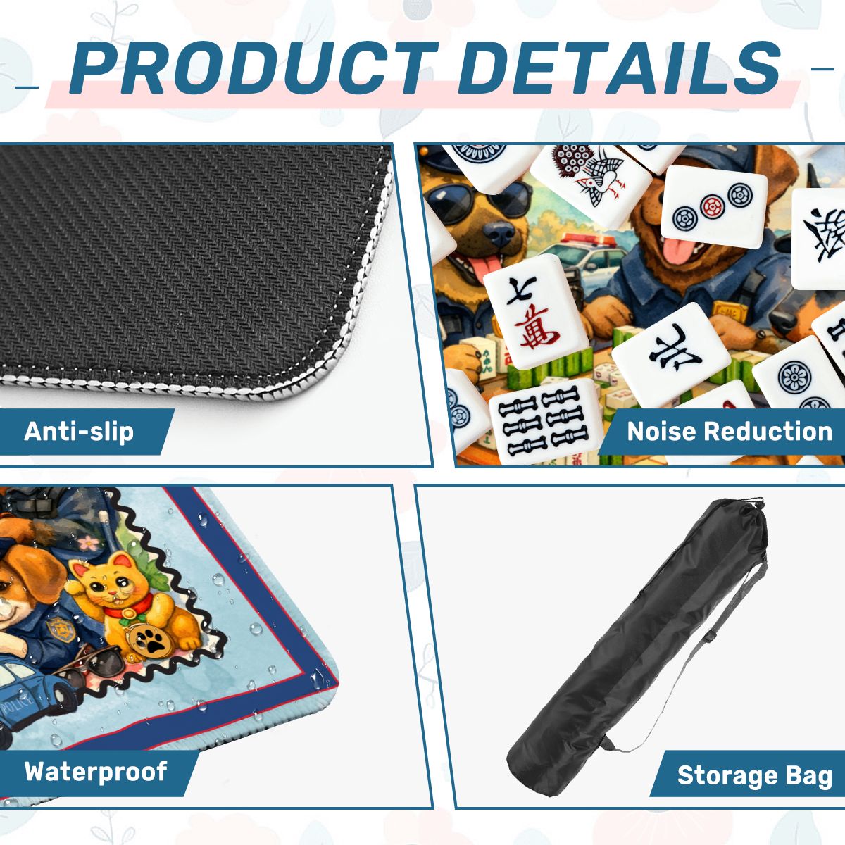 Paw Po Patrol Police Dogs Mahjong Mat - Splash of Color Co.