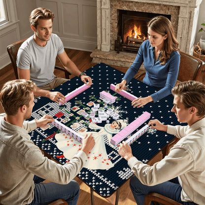 Sweater Weather Nostalgic Whimsical Christmas Mahjong Mat - Splash of Color Co.