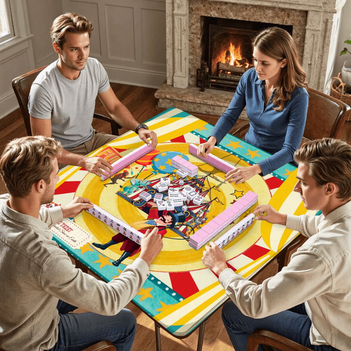 Send in the Clowns Circus Themed Mahjong Mat - Splash of Color Co.