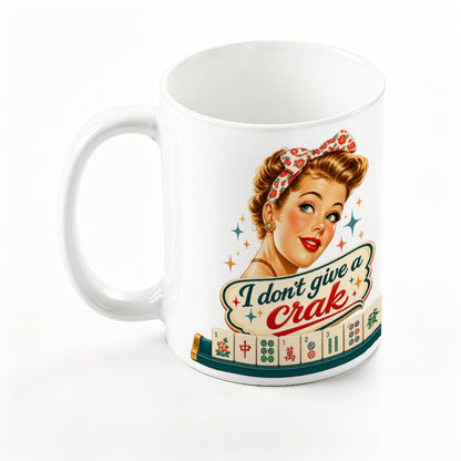 Funny Mahjong Mug, I Don't Give A Crak Large Colorful Mug (15oz)