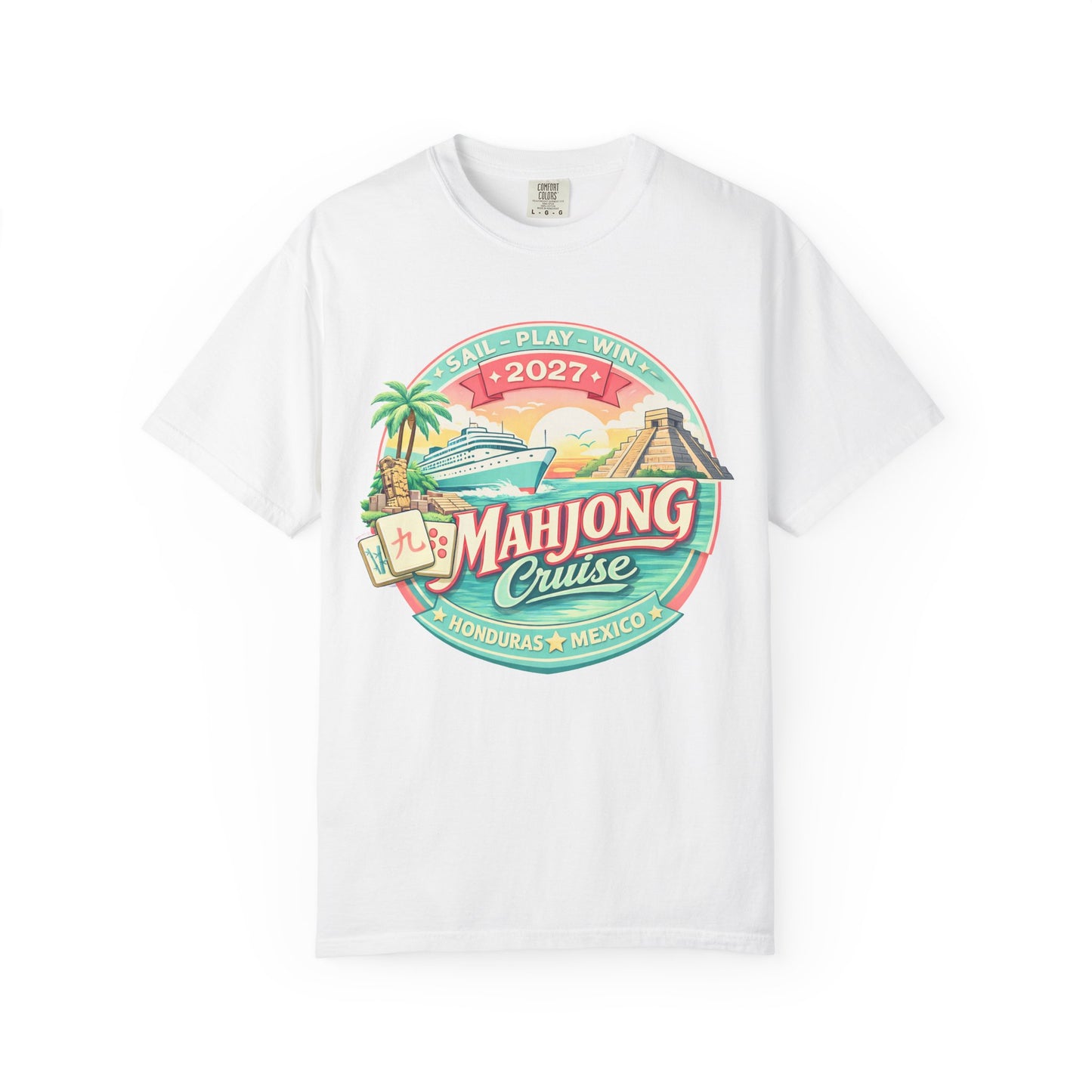 Mahjong Cruise 2027 T-Shirt — 2027 Mexico & Honduras Vintage Cruise Tee - Splash of Color Co.